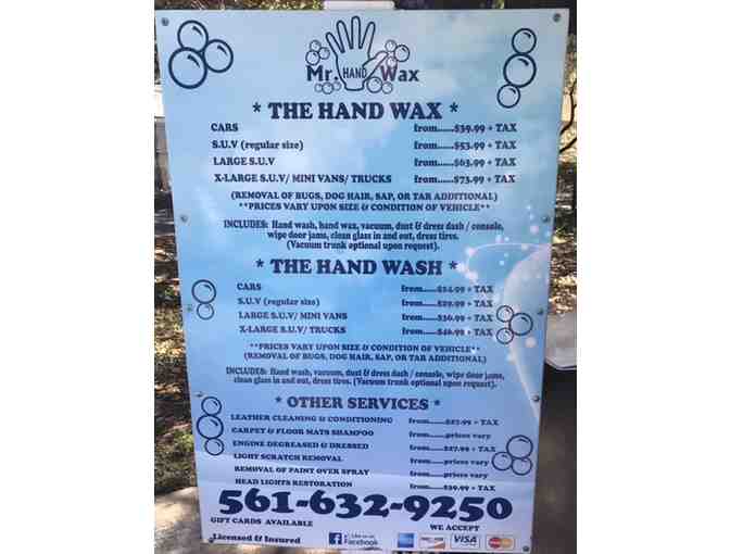 Mr. Hand Wax - A $25 Gift Card