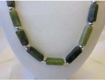 Green Aventurine with Silver Spacers