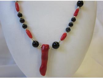 Red Coral and Banded Agate