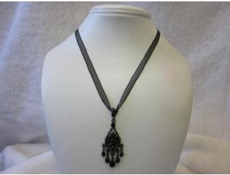 Necklace on Sheer Black Ribbon
