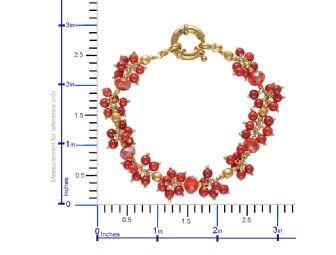 Coral and Glass Bead Bracelet