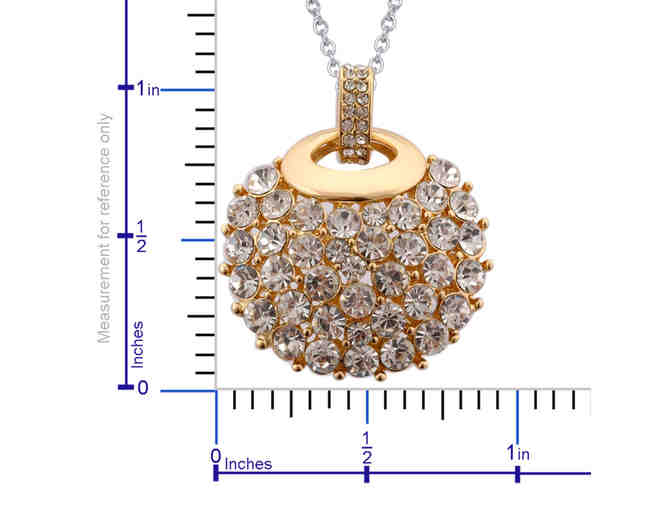 Plated Yellow Gold White Austrian Crystal Pendant With Chain