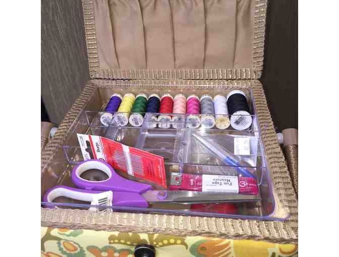 Hand crafted Sewing Basket  plus $50 Gift Certificate  - Pins & Needles - Mt. Kisco, NY