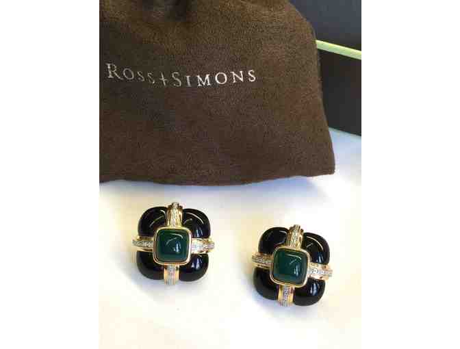 Black Agate Earrings in 14kt Gold - by Ross - Simons