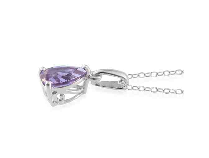 Lavender Alexite (Pear) Pendant in Platinum Overlay Sterling