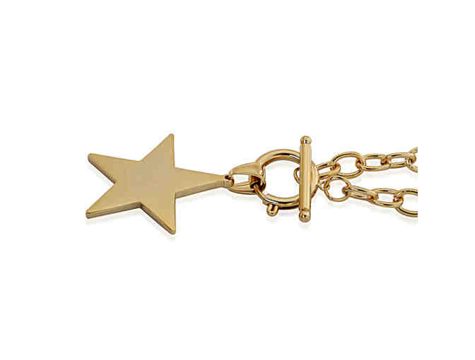 Plated Yellow Gold Star Charm Bracelet and Necklace