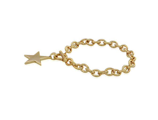 Plated Yellow Gold Star Charm Bracelet and Necklace