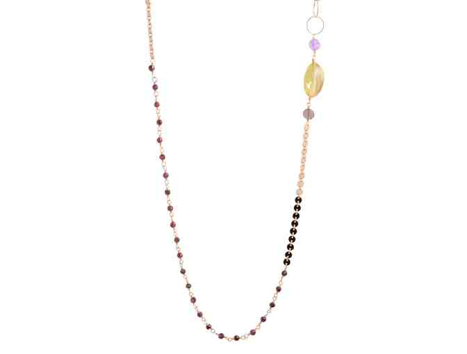 14K Yellow Gold Over Sterling Multi-Gemstone Necklace