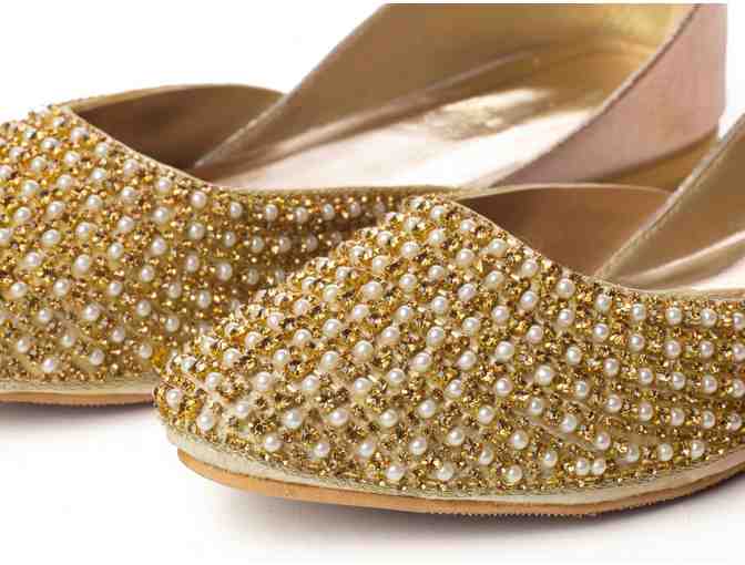 Luxury Footwear: Pearl Esperer Flats, Size 8