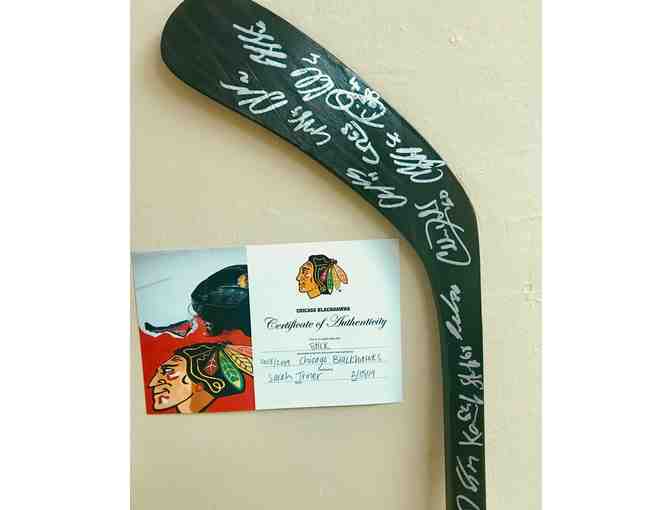 Blackhawks Hockey Stick Autographed by the 2018/19 Blackhawks and Erik Gustafsson Photo