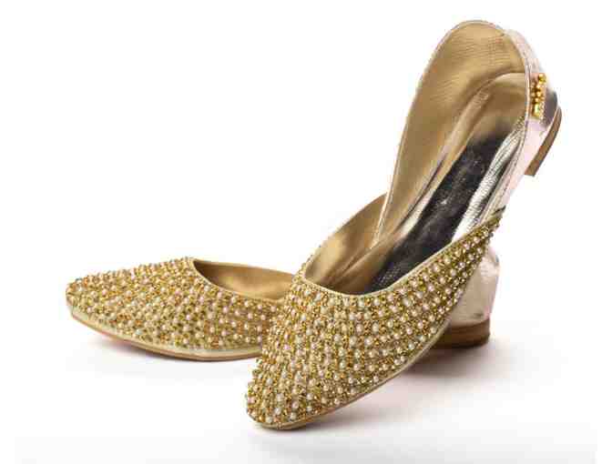 Luxury Footwear: Pearl Esperer Flats, Size 8