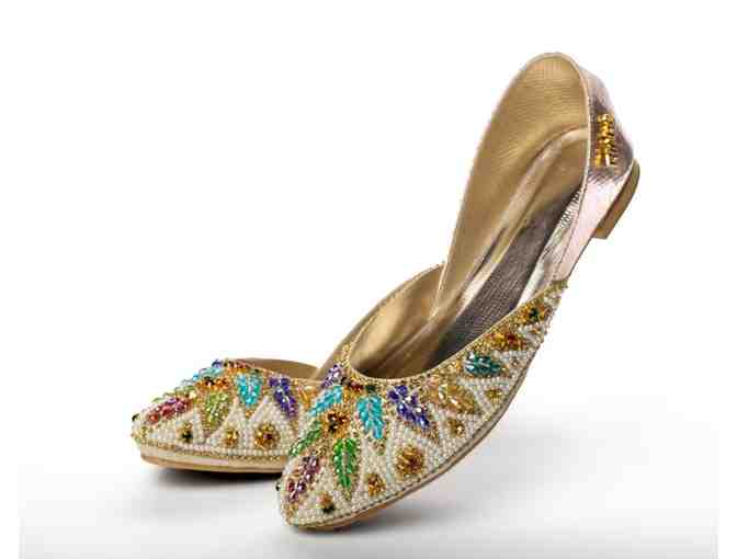 Luxury Footwear: Rainbow Sonkei Flats, Size 6