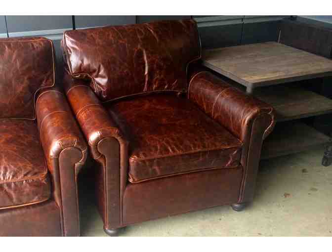 One (1) Petite Lancaster Leather Chair from Restoration Hardware