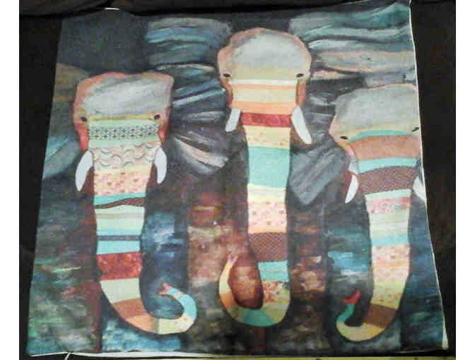 Pair of 17' new elephant accent pillow covers, each different from the other (set 2)