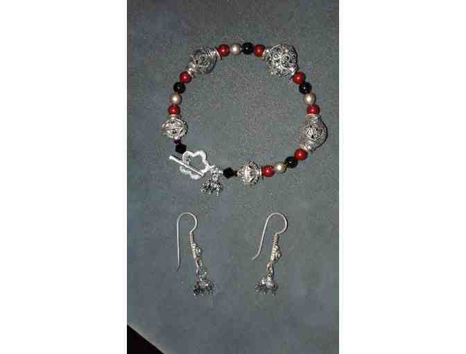 Elephants on Parade to Sanctuary- Bracelet with matching sterling silver Elephant Earrings