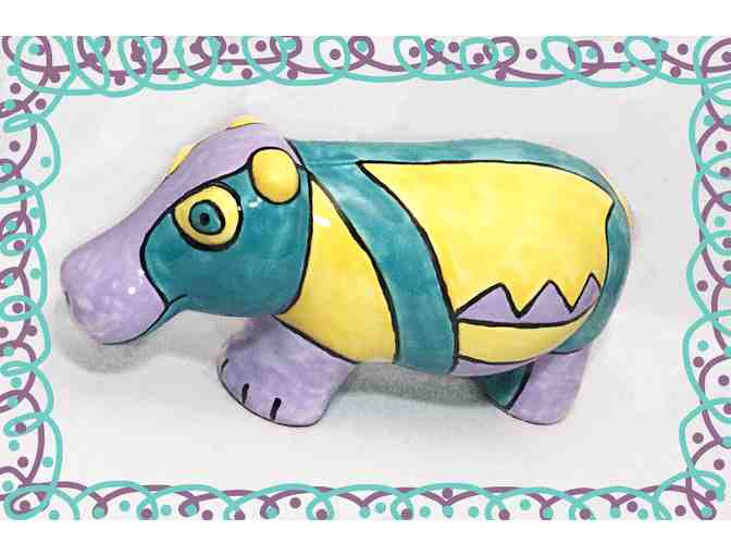 Funky Mr. Hippo and his Zebra Buddies (Ceramic Set #2)