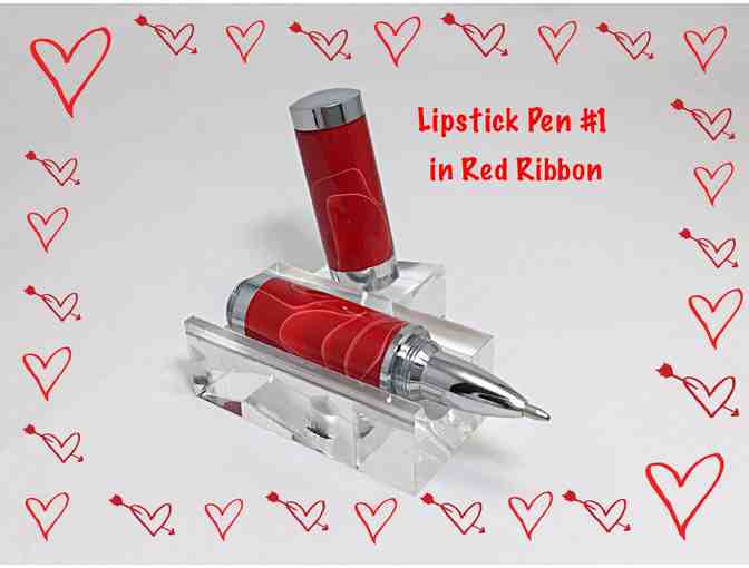 Fun & Fashionable Hand-Crafted Lipstick Pen (Red Ribbon #1)