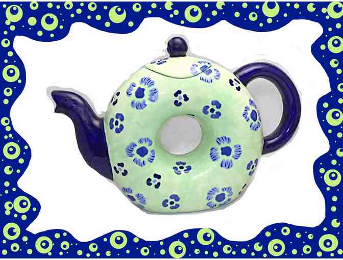 Whimsical Ceramic Donut Teapot