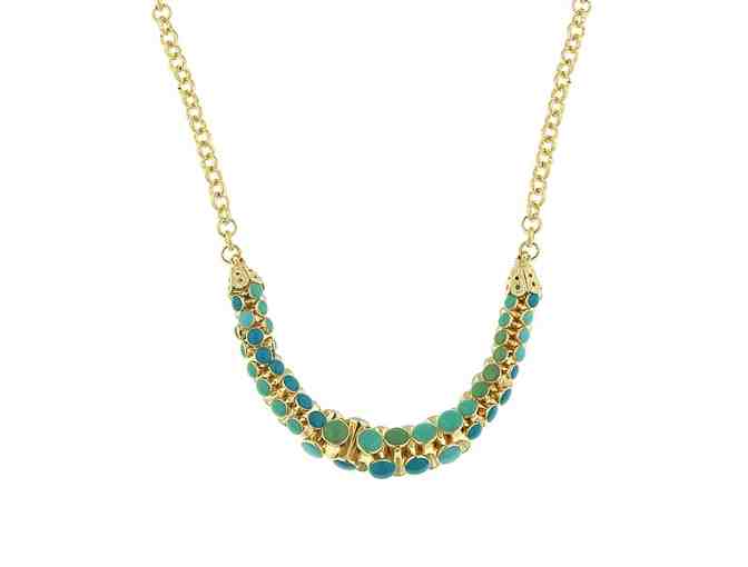 1928 JEWELRY: Matching Turquoise Enamel Necklace and Bracelet