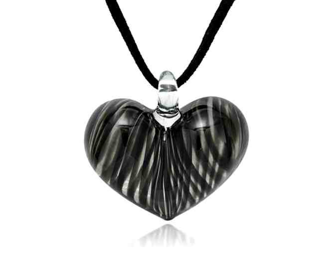 Beautiful Matching Heart-Shaped Glass Necklace & Earrings