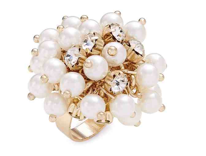 Three Fun Fashion Jewelry Rings in Size 8: Pearl Cluster, Double Pearl & 3 Stack