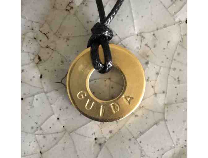 Guida Special Commemoration Hand-stamped Pendant.  One of a kind!
