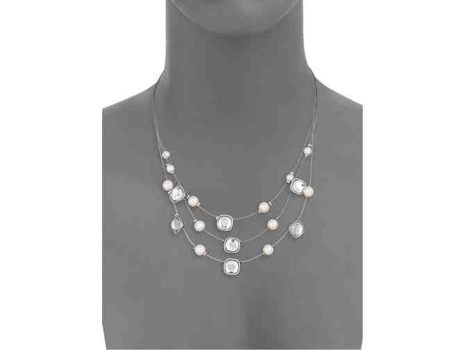 Matching Earrings and Scattered Stone Illusion Necklace Set