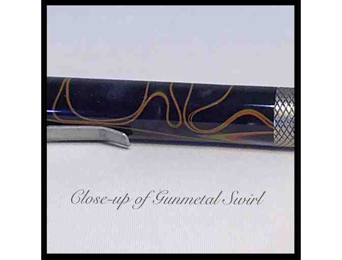 Professor Twist Pen in Antique Silver & Gunmetal Swirl