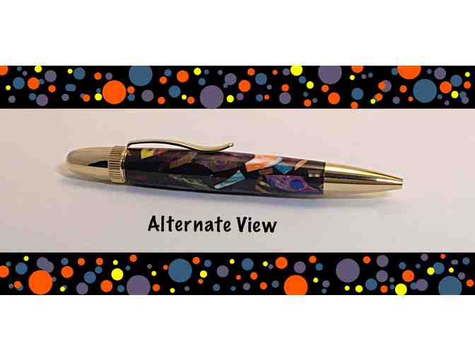 Hand Crafted Carbara Pen in 'Black Explosion' Acrylic