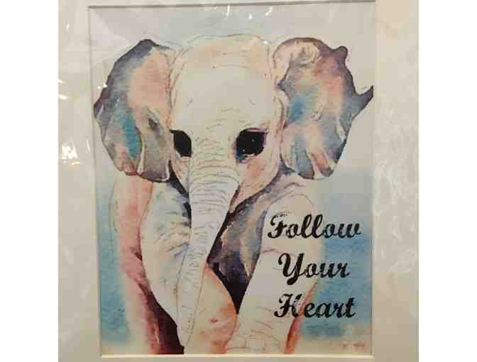 Art Not Ivory's Asian Elephant Plush Pillow + coordinating matted print