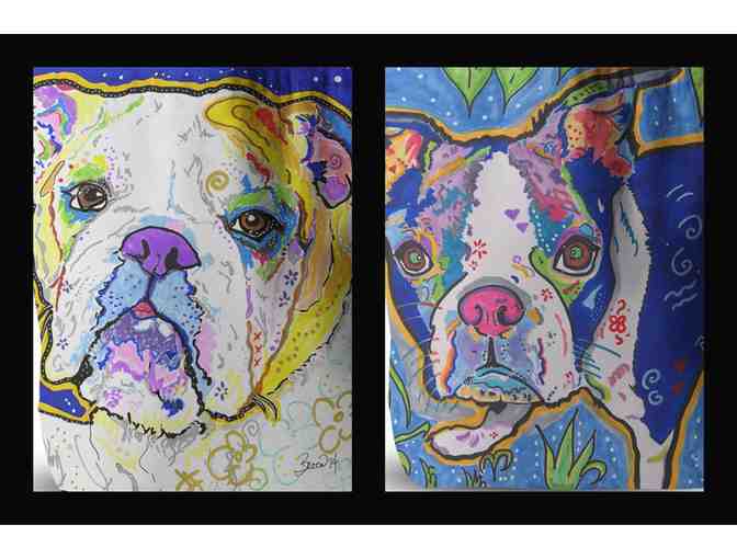 Two Tote Bags for Dog Lovers: Pug Terrier & Bull Dog