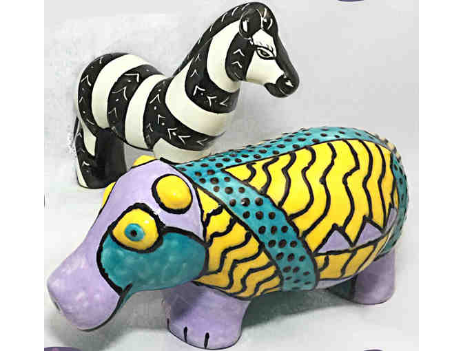 Funky Mr. Hippo and his Pal the Zebra (Ceramic Set #1)