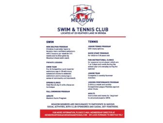 Meadow Swim and Tennis Club (2), Orinda: One membership.