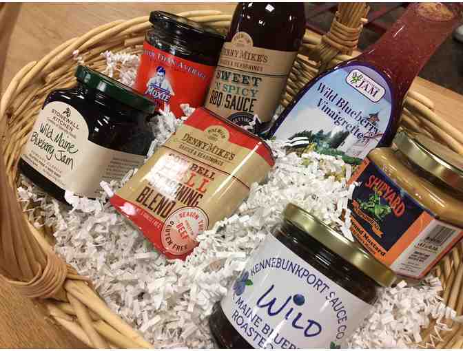 Gift basket with assorted dressings and sauces donated by Mail-It Unlimited