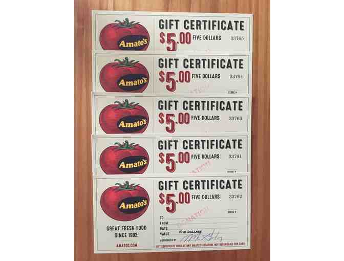 $20 in Amato's Gift Certificates