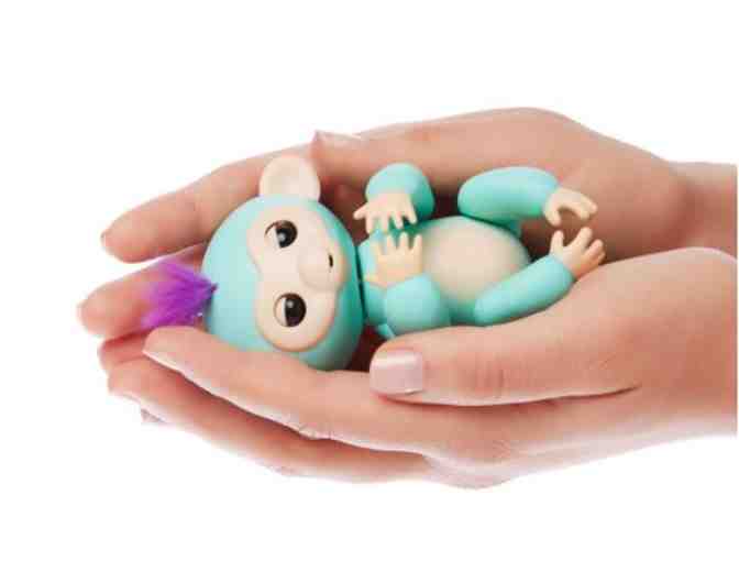 Brand new Turquoise Fingerlings Baby Monkey donated by Kennebunk Toy Co.