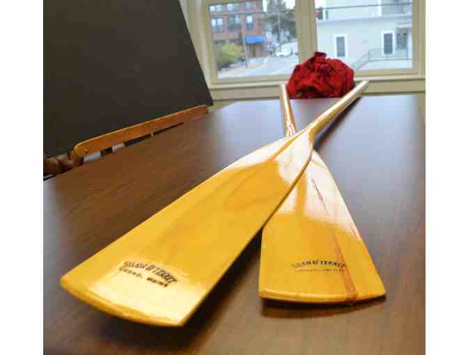 Shaw & Tenney flat blade oars donated by Bay of Maine Boats