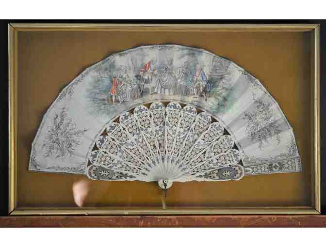 Antique Fan in Shadow Box donated by Little River Antiques & Estate Sales