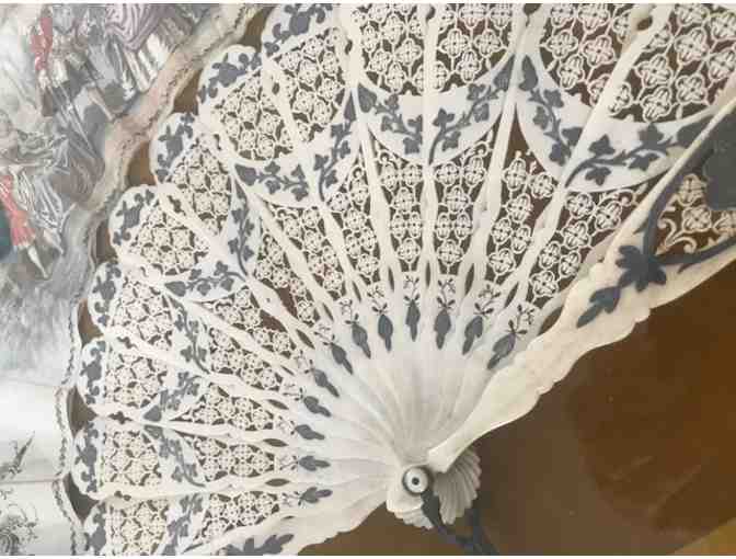 Antique Fan in Shadow Box donated by Little River Antiques & Estate Sales