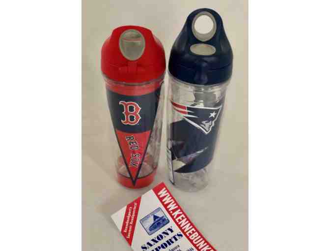 Red Sox and Patriots Tervis Water Bottles donated by Saxony Imports