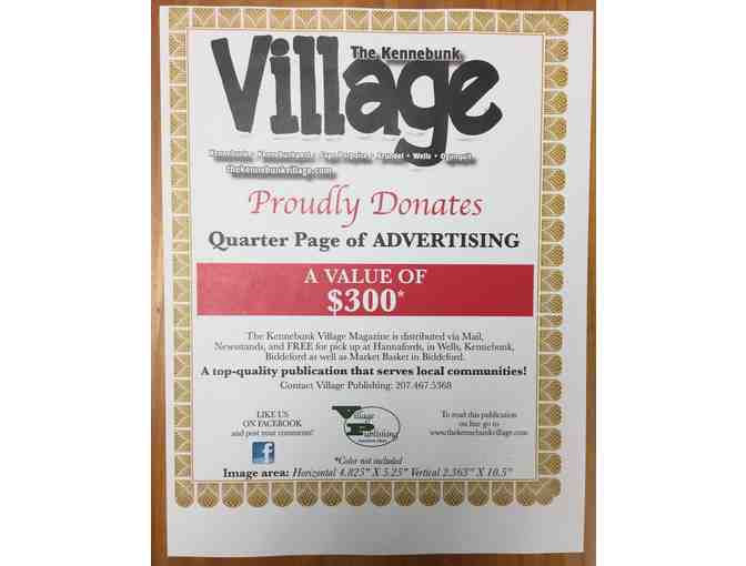 Full Page Advertisement in The Kennebunk Village