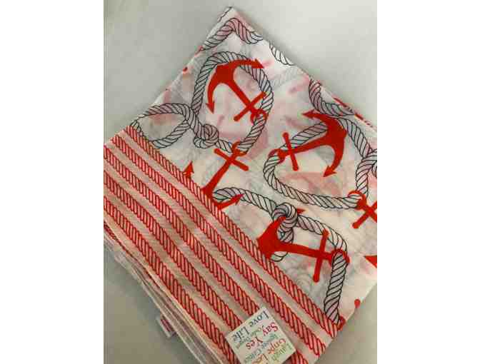 Nautical scarf donated by Big Horizon Mortgage