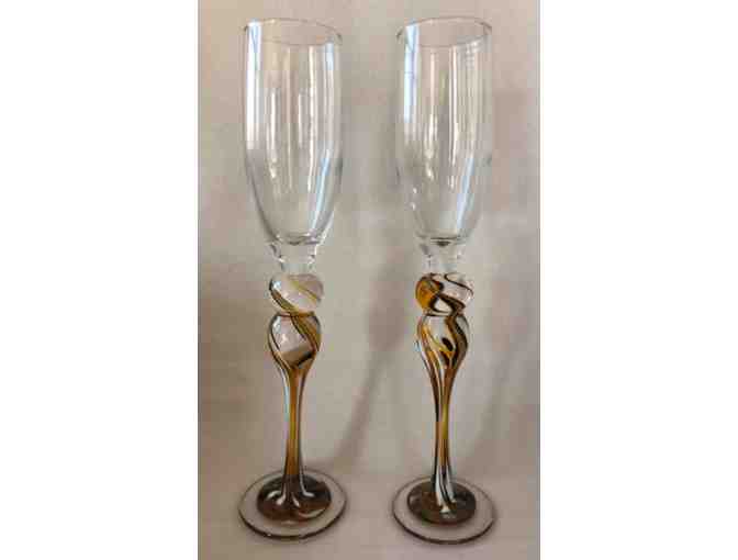 Beautifully crafted champagne flutes from Panache Fine Jewelry & Art Gallery