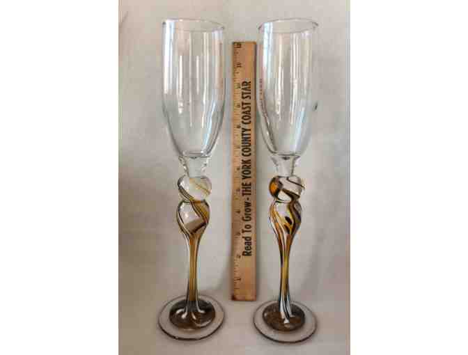 Beautifully crafted champagne flutes from Panache Fine Jewelry & Art Gallery