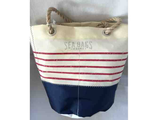 Red Mariner Stripe Beverage Bucket Sea Bag donated by Southern Maine Health Care