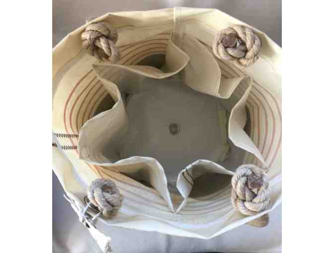 Red Mariner Stripe Beverage Bucket Sea Bag donated by Southern Maine Health Care