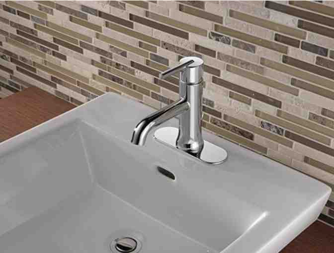Delta Trinsic Single Handle Bathroom faucet donated by Garrett Pillsbury