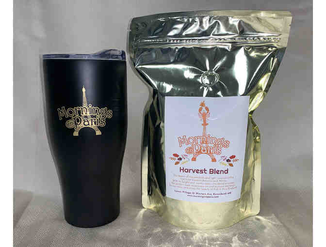 $25 gift card, travel mug and pound of Harvest Blend from Mornings in Paris - Photo 1