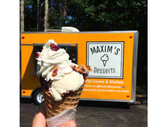 Maxim's Pie Cones $25 gift certificate and baseball cap