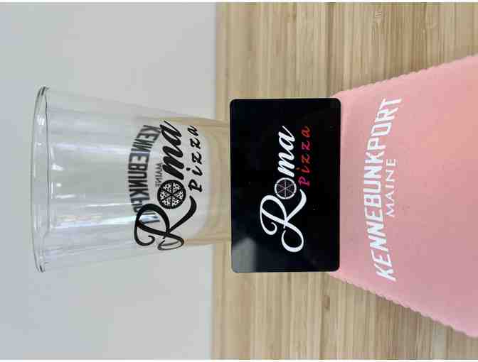 Roma Pizza $25 Gift Certificate, Pint Glass and Koozie